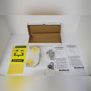 Bradley Emergency Eye Wash Replacement Kit with Yellow Sign